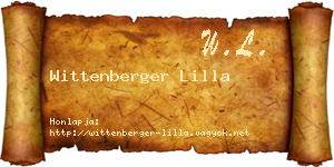 Wittenberger Lilla névjegykártya